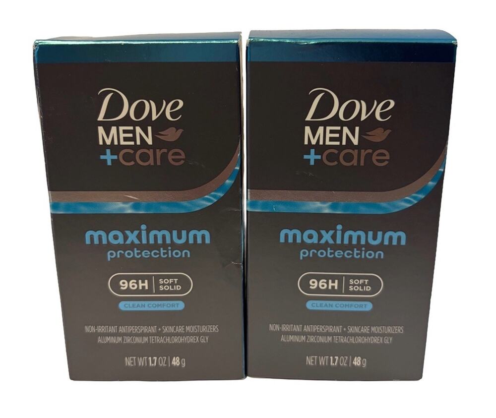 Dove Men+Care Maximum Protection Antiperspirant Clean Comfort 1.7 oz 2 Pack 96H